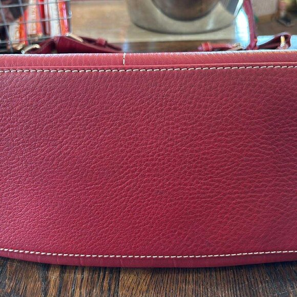 USED DOONEY & BOURKE RED PEBBLE LEATHER SATCHEL BAG - Picture 6 of 8